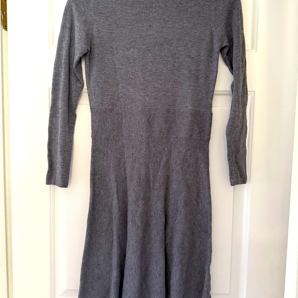 Gray Long Sleeve Knit Dress